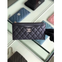 Fashion Chanel Calfskin Leather & Gold-Tone Metal A84107 black