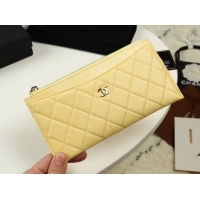 Discount Chanel Calfskin Leather & Gold-Tone Metal A84107 yellow