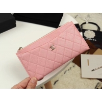 Chic Chanel Calfskin Leather & Gold-Tone Metal A84107 light pink