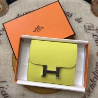 Shop Duplicate Hermes Constance Wallets espom leather H2297 yellow