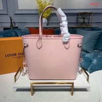 Sophisticated Louis Vuitton Original Neverfull Epi Leather MM 54185 pink