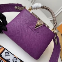 Pretty Style Louis vuitton original taurillon leather Capucines Mini N95509 Purple