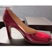 Hot Sell Bottega Veneta Heel 9cm Square Toe Bloc Pumps BV9216 Red 2019