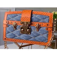 Good Product Louis Vuitton Malletage-quilted Trunk Clutch Bag M55047 Denim Raw Blue 2019