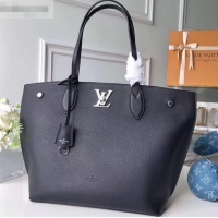 Trendy Design Louis Vuitton Soft Calfskin Lockme Go Tote Bag M55028 Black 2019