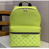 Classic Louis Vuitton Monogram Canvas and Taiga Leather Discovery Backpack PM Bag M30228 Yellow 2019