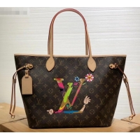 Trendy Design Louis Vuitton Logo Print Monogram Canvas Neverfull MM Tote Bag M68555 2019