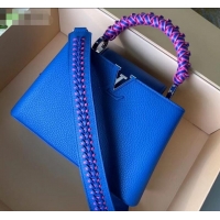 Good Product Louis Vuitton Capucines BB Bag Braided Handle and Strap M55236 Blue