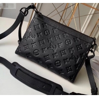 Most Popular Louis Vuitton Monogram Empreinte Triangle Shaped Messenger Bag M54330 Black 2019