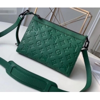 Shop Duplicate Louis Vuitton Monogram Empreinte Triangle Shaped Messenger Bag M54330 Green 2019