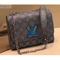 Good Quality Louis Vuitton Monogram LV Pop Print Twist MM Bag M55480 Blue 2019