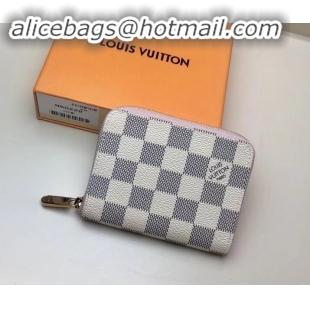 Low Cost Louis Vuitton Zippy Coin Purse Damier Azur Canvas N60229 Rose Ballerine 