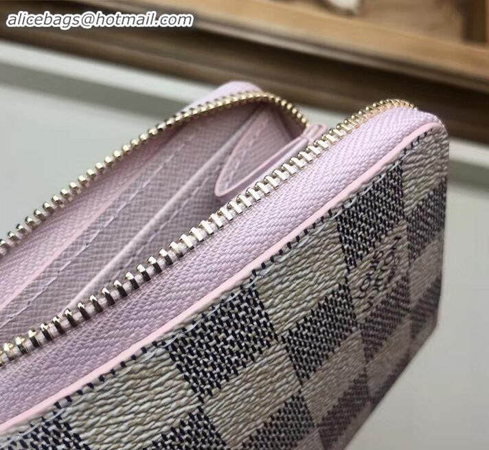 Low Cost Louis Vuitton Zippy Coin Purse Damier Azur Canvas N60229 Rose Ballerine 