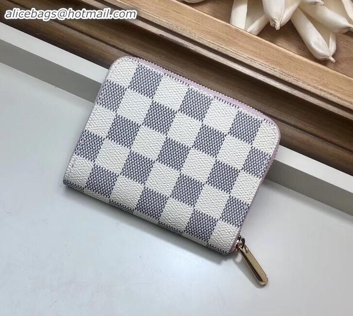 Low Cost Louis Vuitton Zippy Coin Purse Damier Azur Canvas N60229 Rose Ballerine 