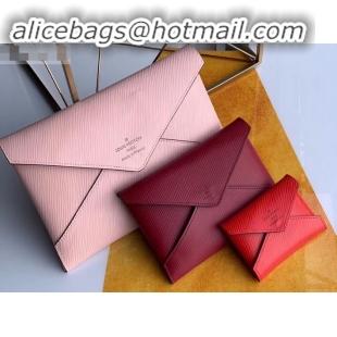 Crafted Louis Vuitton Epi Leather Pochette Kirigami Pouch Bag M62457 Pink/Burgundy/Red 2019