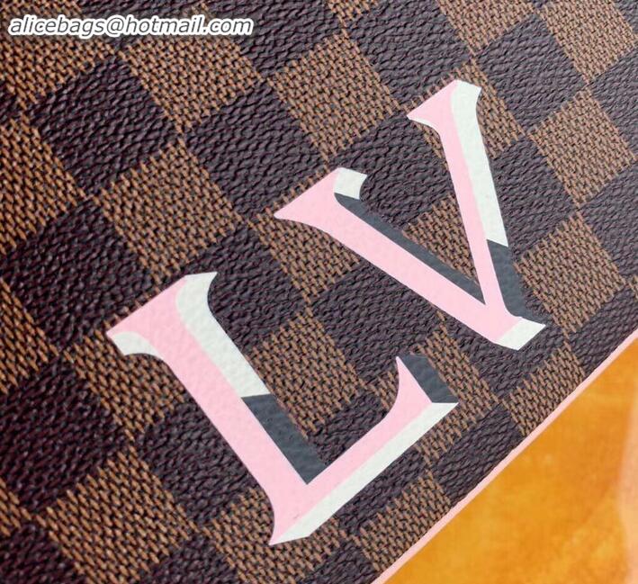 Cute Louis Vuitton Damier Ebene Canvas Pochette Double Zip Bag N60254 2019