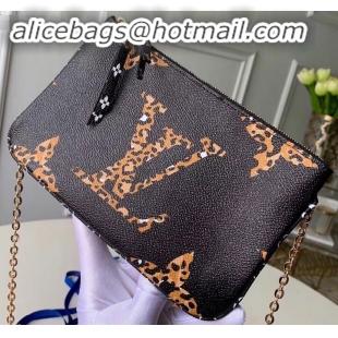 Sumptuous Louis Vuitton Monogram Giant Canvas Pochette Double Zip Bag M67874 Animal Print 2019