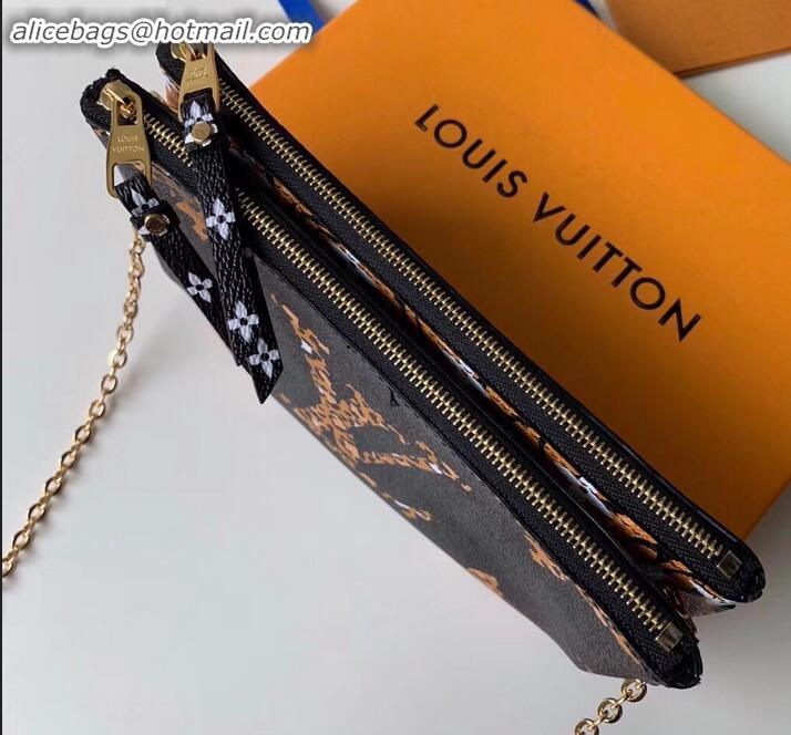 Sumptuous Louis Vuitton Monogram Giant Canvas Pochette Double Zip Bag M67874 Animal Print 2019