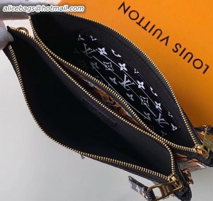 Sumptuous Louis Vuitton Monogram Giant Canvas Pochette Double Zip Bag M67874 Animal Print 2019