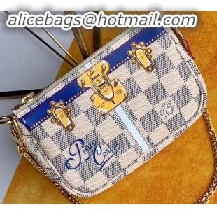 Promotional Louis Vuitton Damier Azur Canvas Mini Pochette Accessoires Bag Trunks N61005