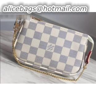 Luxurious Louis Vuitton Damier Azur Canvas Mini Pochette Accessoires Bag N58010