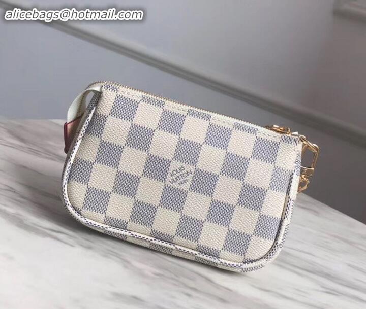 Luxurious Louis Vuitton Damier Azur Canvas Mini Pochette Accessoires Bag N58010