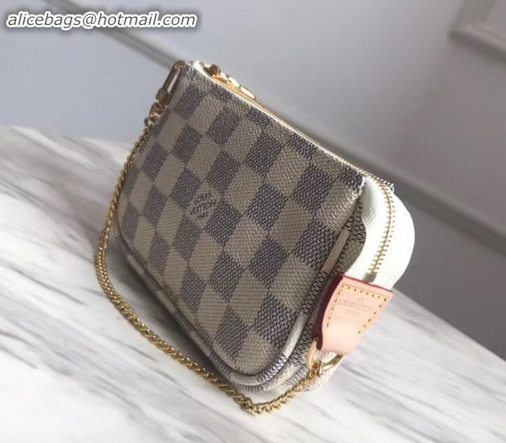 Luxurious Louis Vuitton Damier Azur Canvas Mini Pochette Accessoires Bag N58010