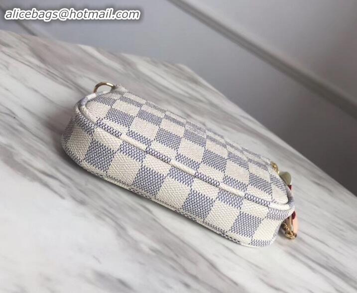 Luxurious Louis Vuitton Damier Azur Canvas Mini Pochette Accessoires Bag N58010