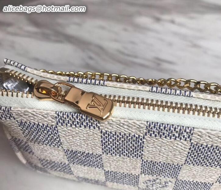 Luxurious Louis Vuitton Damier Azur Canvas Mini Pochette Accessoires Bag N58010