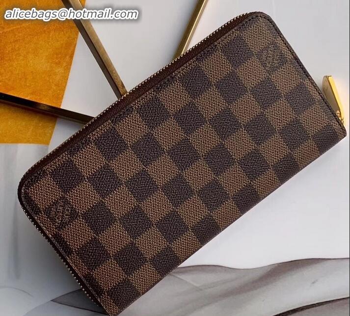 New Product Louis Vuitton Damier Ebene Canvas Zippy Wallet N60015 Print