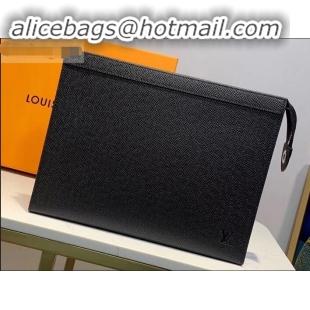 Top Quality Louis Vuitton Pochette Voyage MM Bag Taiga Leather M30547 Black