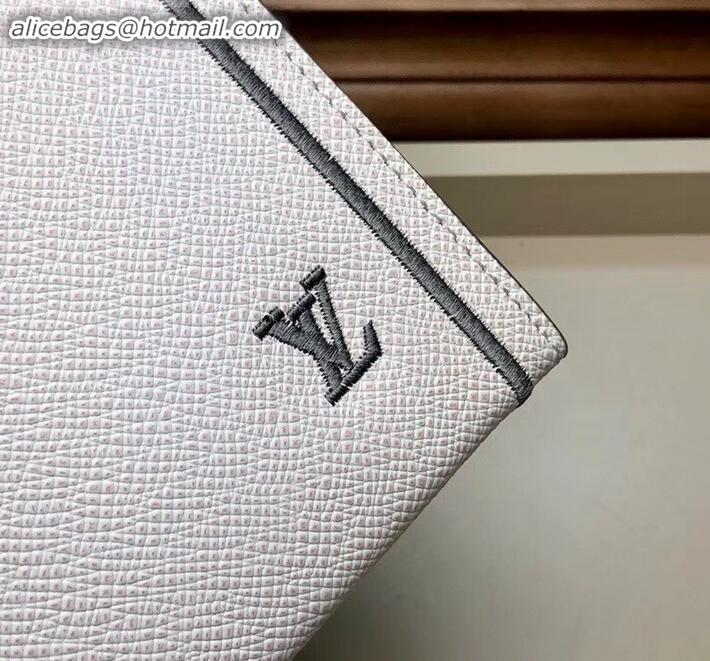 New Stylish Louis Vuitton Pochette Voyage MM Bag Taiga Leather Outline M62912 White/Gray