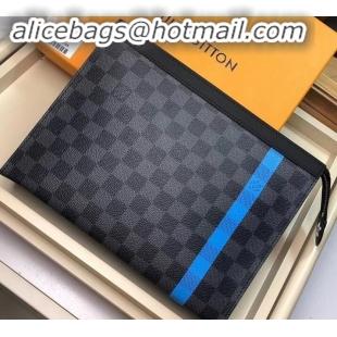 Top Design Louis Vuitton Pochette Voyage MM Bag Damier Graphite Canvas N64444 Blue Stripe