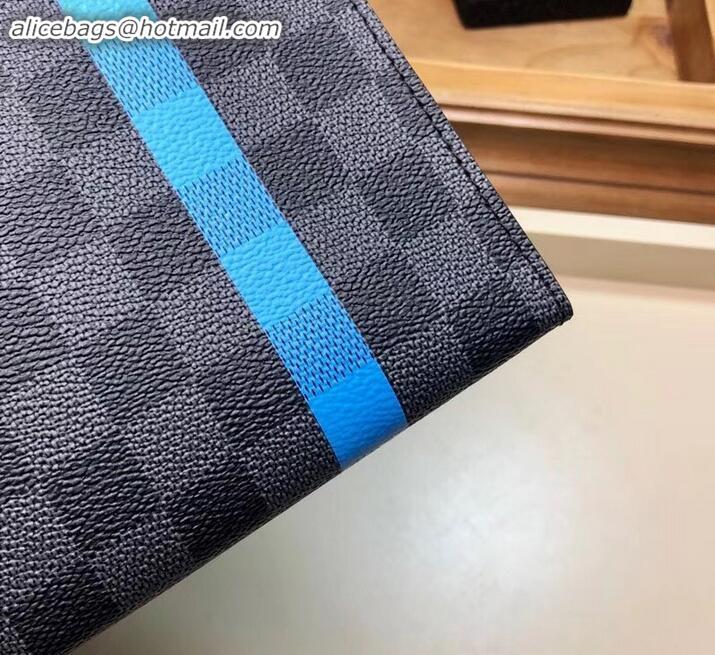 Top Design Louis Vuitton Pochette Voyage MM Bag Damier Graphite Canvas N64444 Blue Stripe