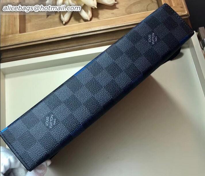 Grade Quality Louis Vuitton Pochette Voyage MM Bag Damier Graphite Canvas Pixel N60174 Blue