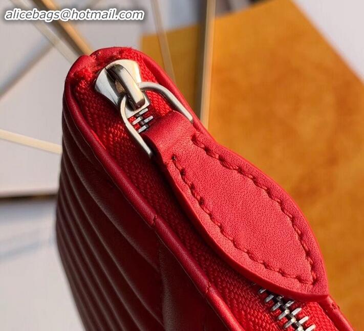 Fashion Louis Vuitton New Wave Zip Pochette Bag M67500 Red 2019