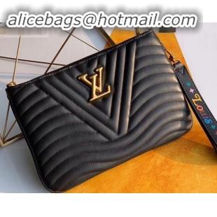 New Design Louis Vuitton New Wave Zip Pochette Bag M63943 Black 2019