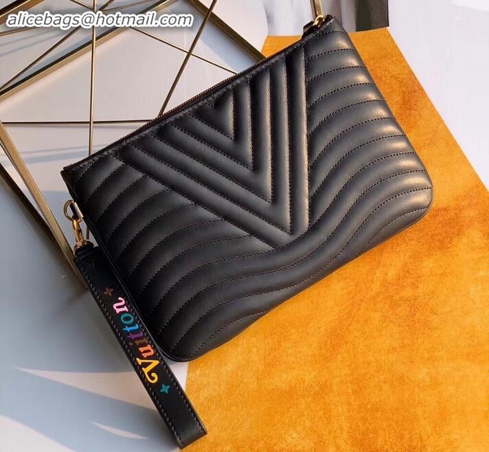 New Design Louis Vuitton New Wave Zip Pochette Bag M63943 Black 2019