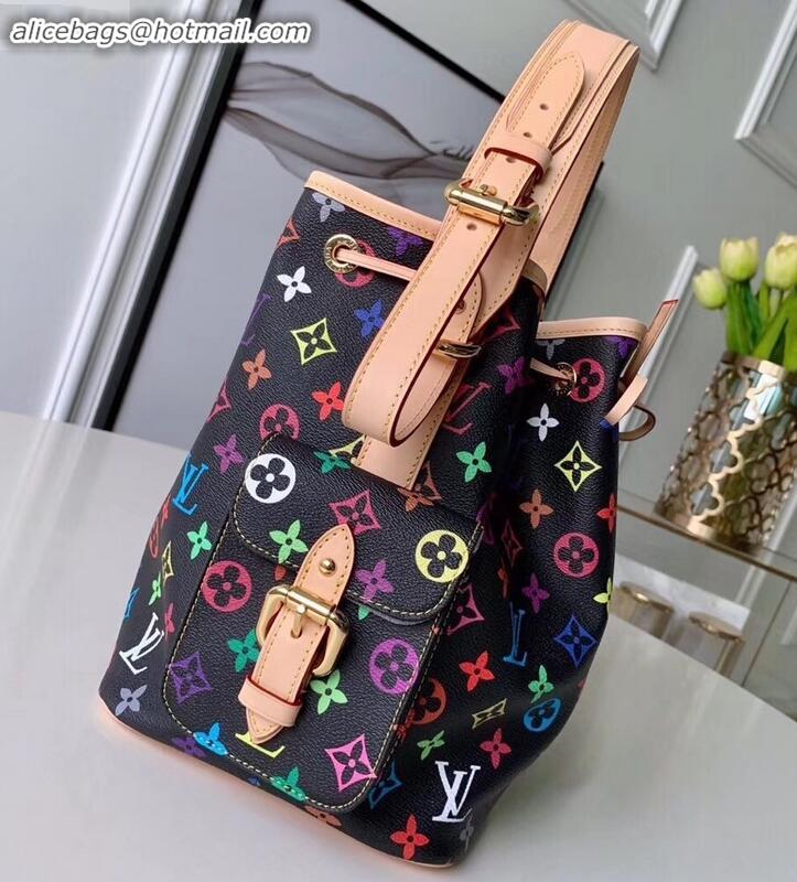 Luxury Louis Vuitton Vintage Monogram Canvas NeoNoe Bag M42229 Black/Multicolor