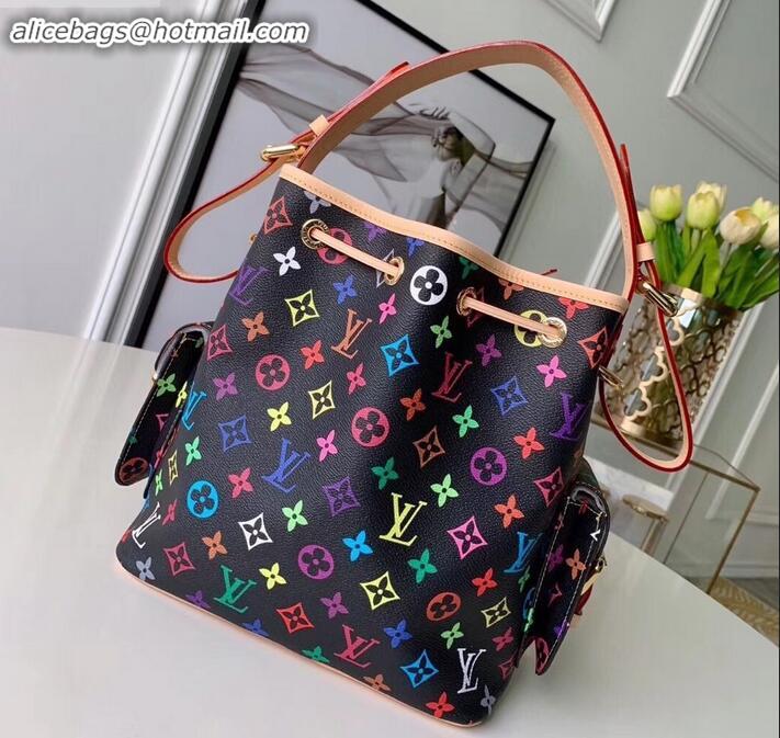 Luxury Louis Vuitton Vintage Monogram Canvas NeoNoe Bag M42229 Black/Multicolor