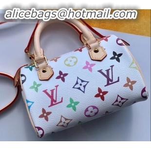 Expensive Louis Vuitton Vintage Monogram Canvas Nano Speedy Turenne Bag M92645 White/Multicolor