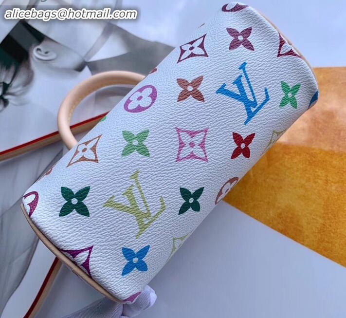 Expensive Louis Vuitton Vintage Monogram Canvas Nano Speedy Turenne Bag M92645 White/Multicolor