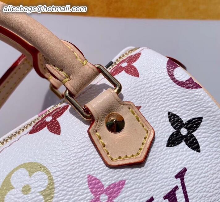 Expensive Louis Vuitton Vintage Monogram Canvas Nano Speedy Turenne Bag M92645 White/Multicolor