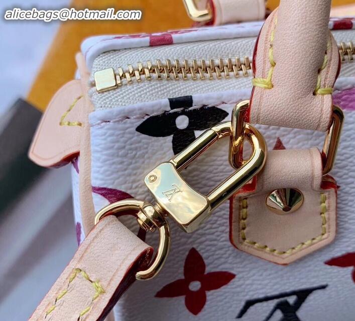 Expensive Louis Vuitton Vintage Monogram Canvas Nano Speedy Turenne Bag M92645 White/Multicolor