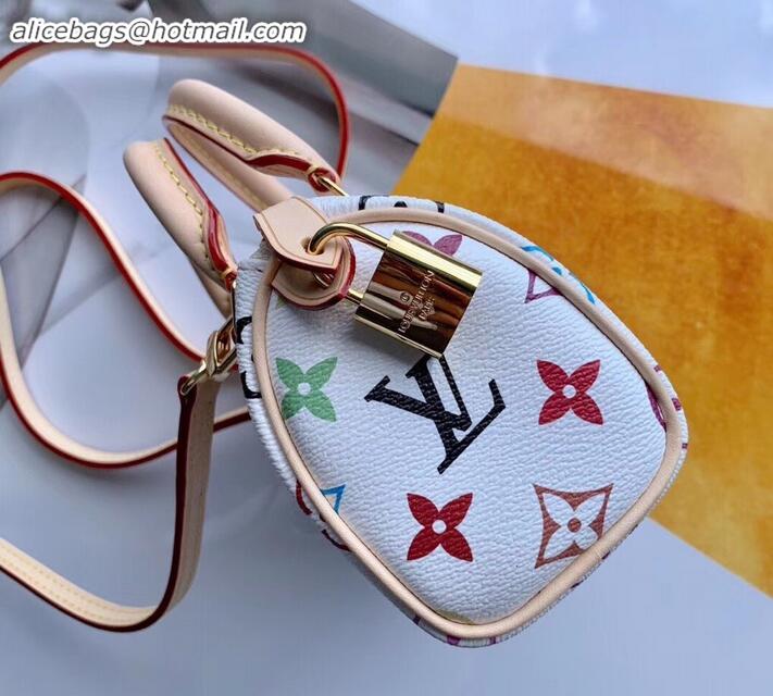 Expensive Louis Vuitton Vintage Monogram Canvas Nano Speedy Turenne Bag M92645 White/Multicolor