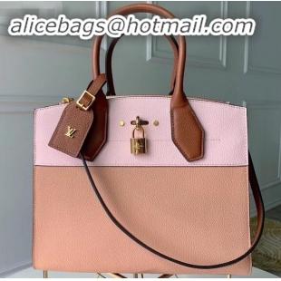 Popular Style Louis Vuitton City Steamer MM Tote Bag M53068 Pink/Beige/Tan