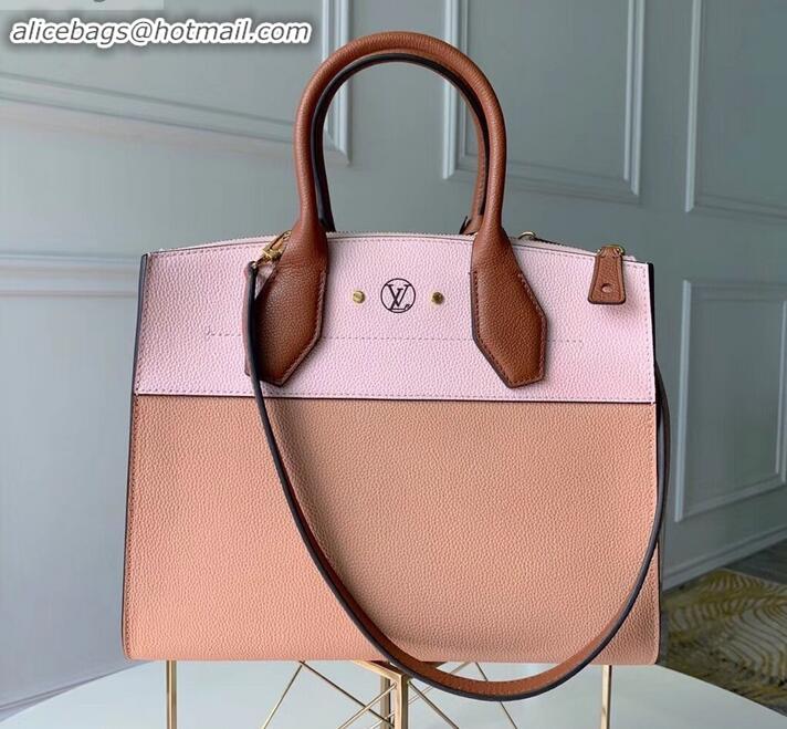 Popular Style Louis Vuitton City Steamer MM Tote Bag M53068 Pink/Beige/Tan