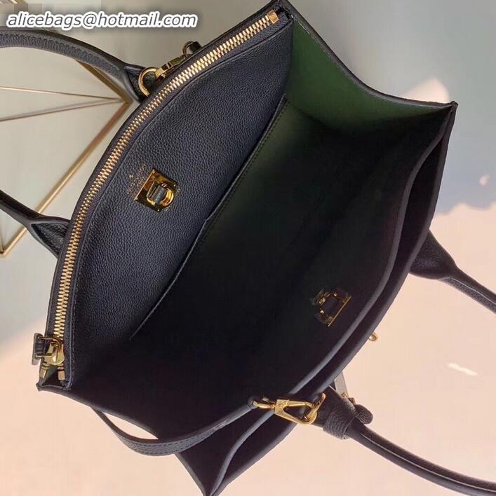 Best Product Louis Vuitton City Steamer MM Tote Bag M54312 Black/Kaki Green