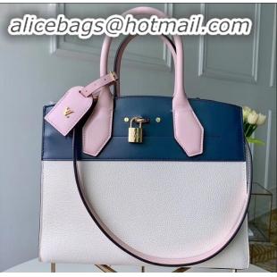 Top Grade Louis Vuitton City Steamer MM Tote Bag M55178 Blue/White/Pink