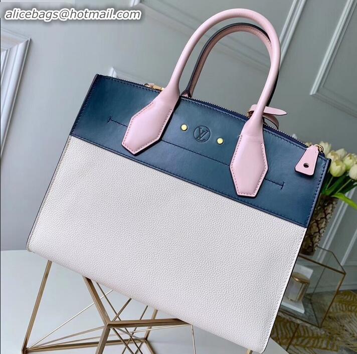 Top Grade Louis Vuitton City Steamer MM Tote Bag M55178 Blue/White/Pink